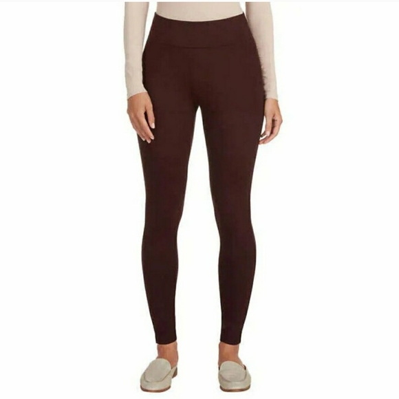 Matty M Purple Burgundy Skinny Ponte Knit Leggings Size Large - Picture 1 of 8